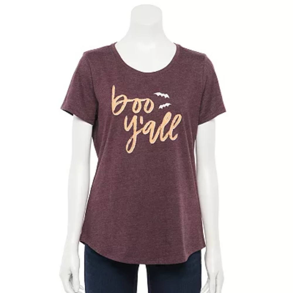 Sonoma Women's Halloween Graphic Short Sleeves T-Shirt - Brown - Large